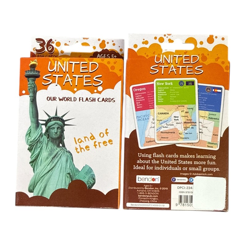 United States Our World Flash Cards – 36 Educational Geography Learning Cards