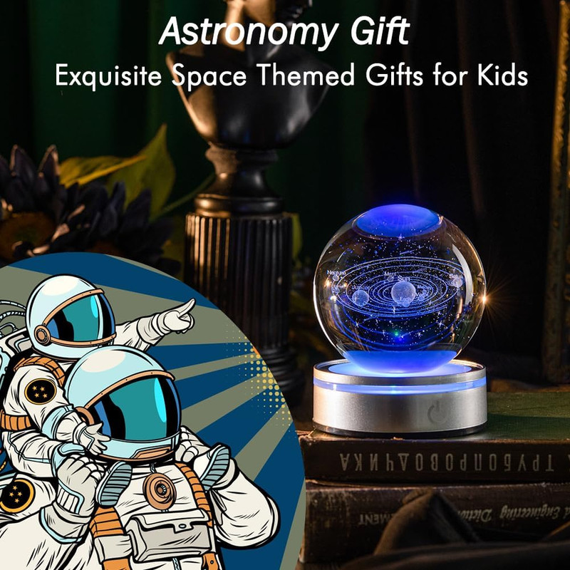 IFOLAINA 3D Solar System Crystal Ball Model Gift Space Astronomy Gift Planets Mu gallery