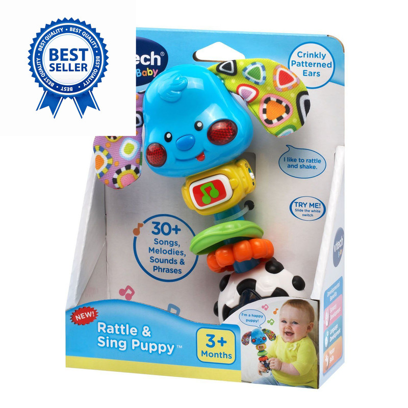 VTech Baby Rattle and Sing Puppy 5.3" x 7" x 2", Multicolor gallery