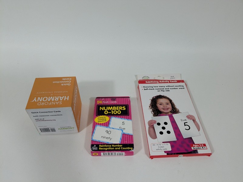 Lot of 3 Educational Flash Cards Quick Connection Sanford Counting Numbers