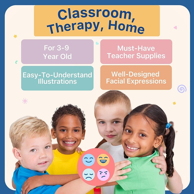 Feelings Chart For Kids - Calming Poster - 2 12”x18” + 6 Emotion Stickers gallery