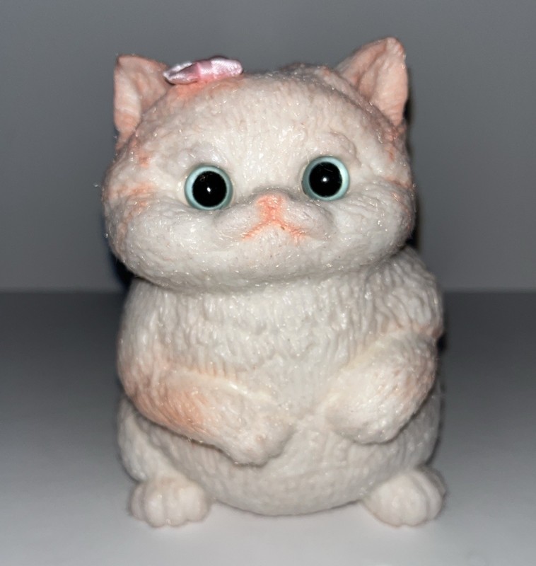 Big Taba Squishy Cat Large Taba Toys Stress Relief Heavy Pink Tabby Bow Flocked