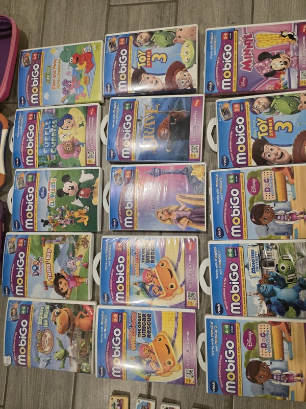 VTech MobiGo Touch Learning Games (Lot Of 24) Two Game Console 1 Bag AS IS