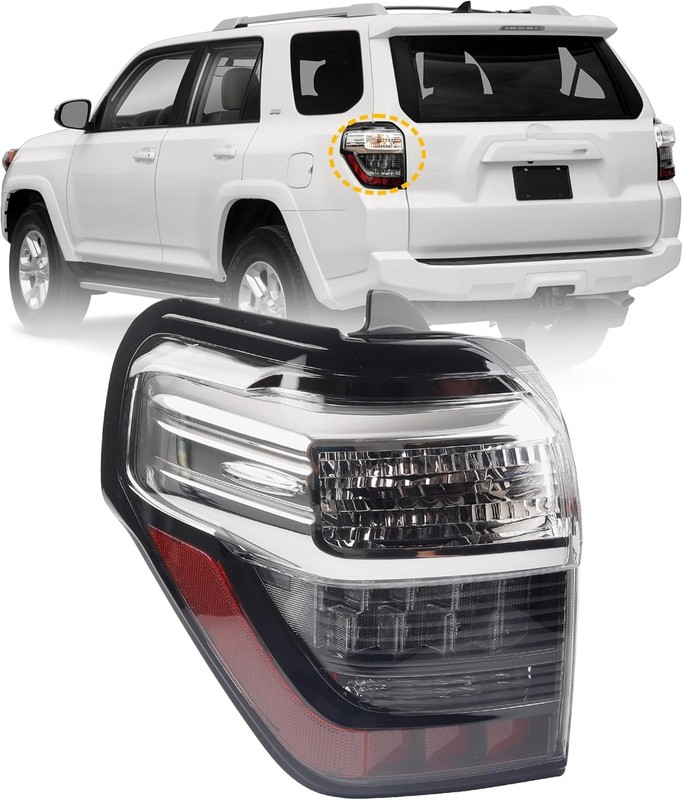 Left Driver Side Tail Light Compatible with 2014-2024 Toyota 4Runner Rear Tail