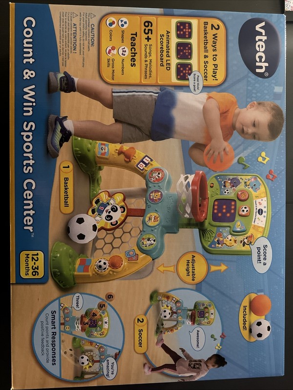 VTech Basketball Hoop & Soccer Goal with accessories New In Box