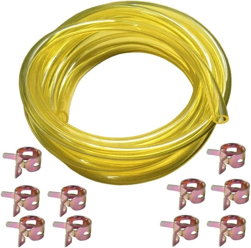 10 Ft Long Fuel Line Fuel Hose Fuel Tube 11/64″ ID x 5/16″ OD 5x8mm with Clamps