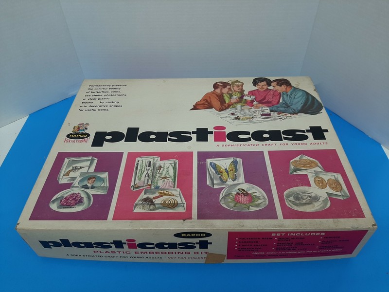 VTG 1969 Rapco Plasticast Resin Embedding Decrotive Preserve Set Unused Shelf 3X