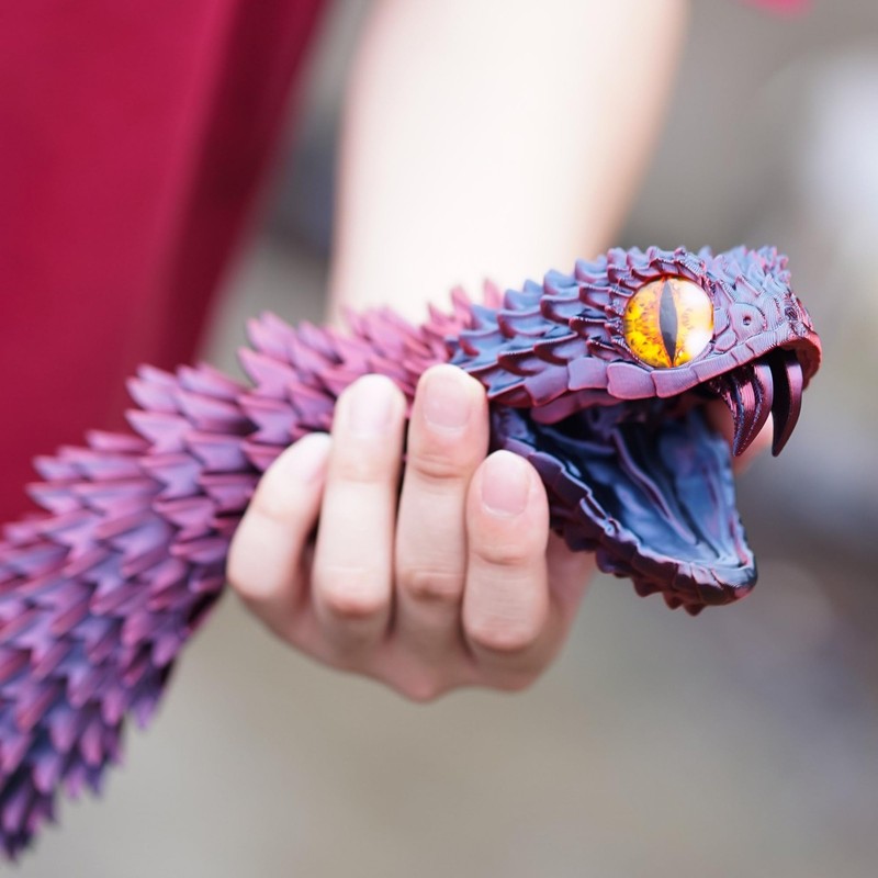 47.4" 3D Printed Snake Toy - Flexible Articulated Fidget Figure, Realistic Desk gallery