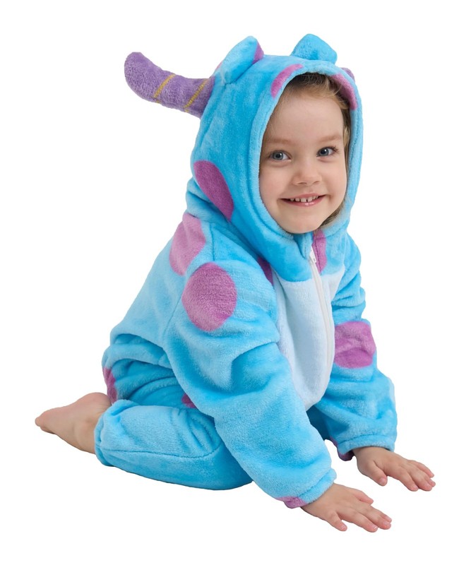 SCOPUCI Baby Animal Bodysuit Flannel Infant Toddler Halloween Cosplay Warm PJs gallery