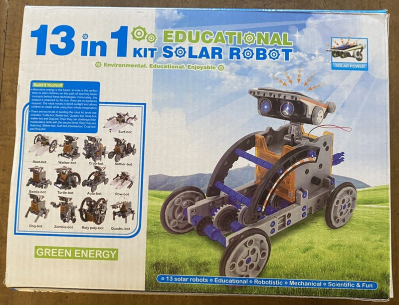 Green Energy 13 In 1 Kit Educational Solar Robot Open Box 10+ New in open box gallery