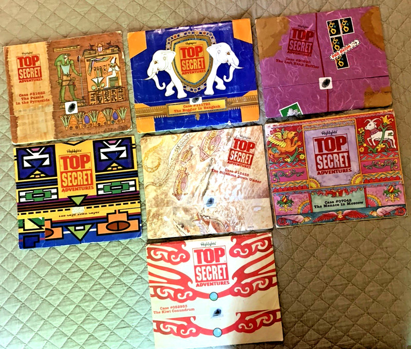 Lot of 7 Highlights – Top Secret Adventures Activities Sets From 1990s AS IS