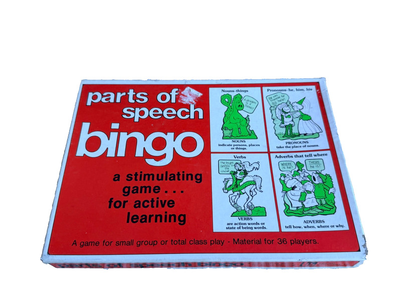 Vintage Parts of Speech Game Bingo T-105 Trend Enterprises Inc 1976