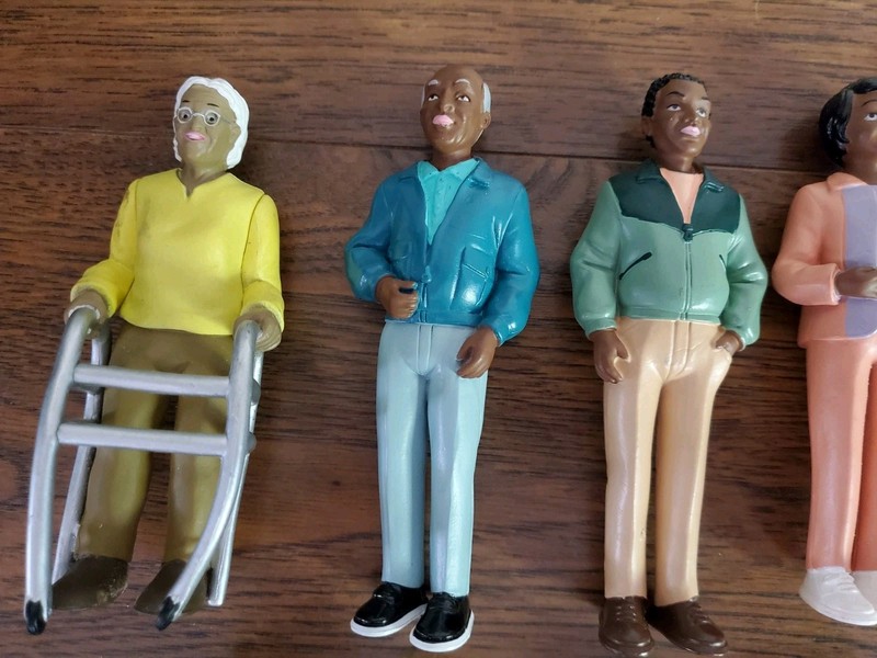 19 Lakeshore Learning PVC Toy Figures African American & Caucasian Families Lot gallery