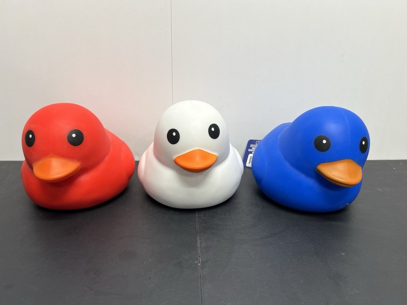 Sunny Days Jumbo Squeezy Ducks Red White Blue Squishy Toy Lot Of 3 New Rare