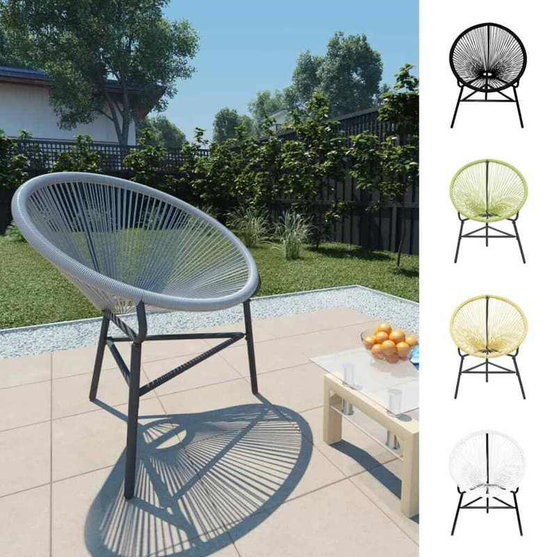 Patio Moon Chair Outdoor Acapulco Chair with Steel Frame Poly Rattan vidaXL