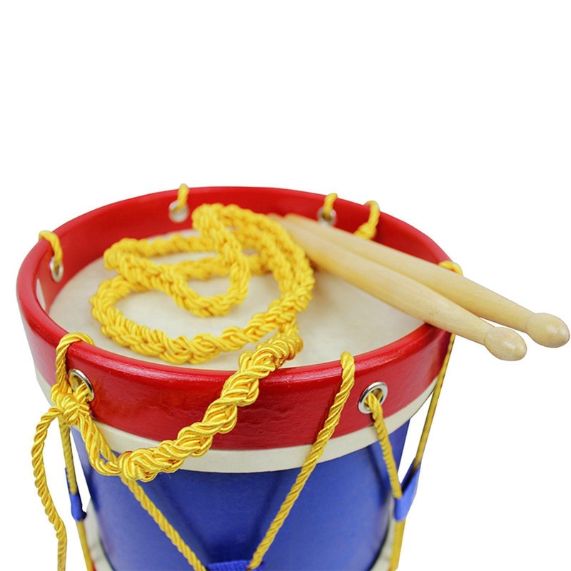 Kids Marching Drum 22cm Nice Gift Wooden Kids Drum Enhance Fine Motor Skills gallery