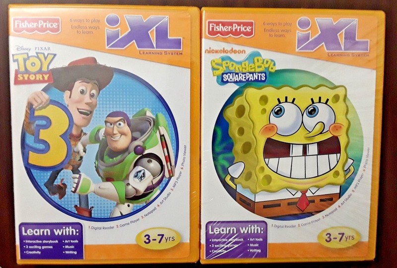 Fisher-Price iXL Learning Games TOY STORY & SPONGE BOB Software R9705 V6162 NEW