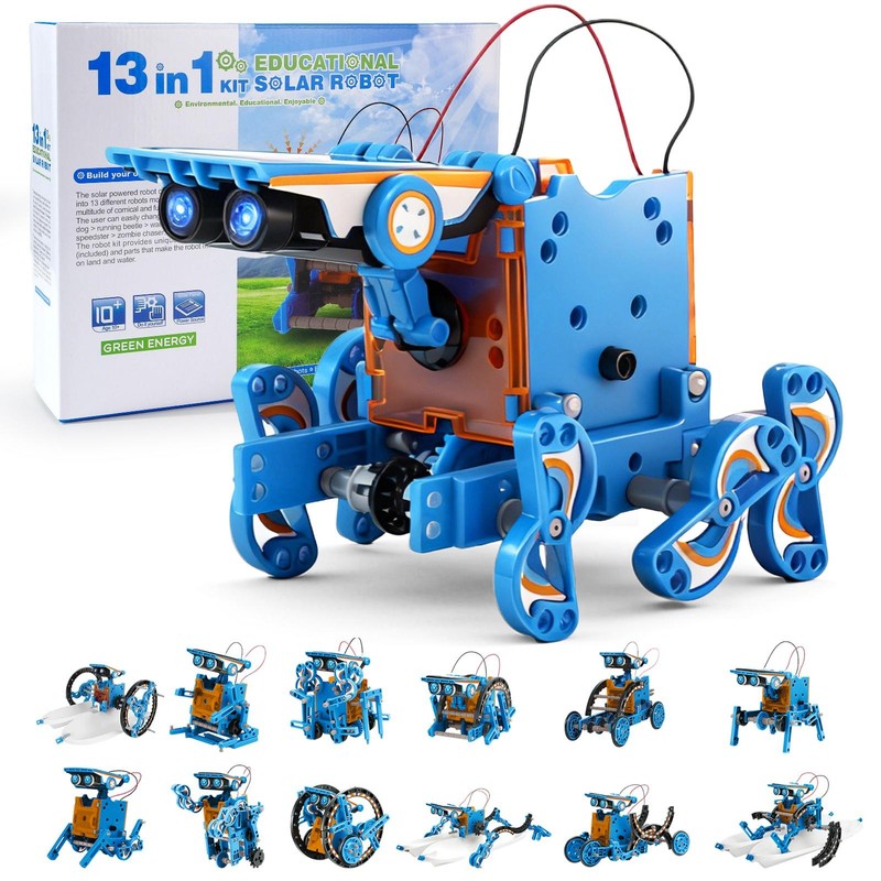 13-in-1 Educational Solar Powered Robot Set – STEM Science Kit for Kids 8+