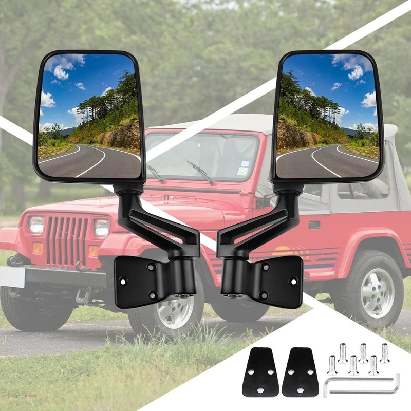 Passenger+Driver Side View Mirror Black Pair Side Mirror Replacement fit for gallery