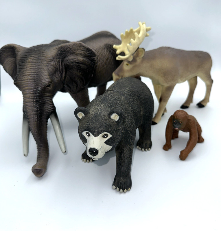 Learning Resources Bear Moose Plastic Animals Soft Elephant AAA Orangutan Lot
