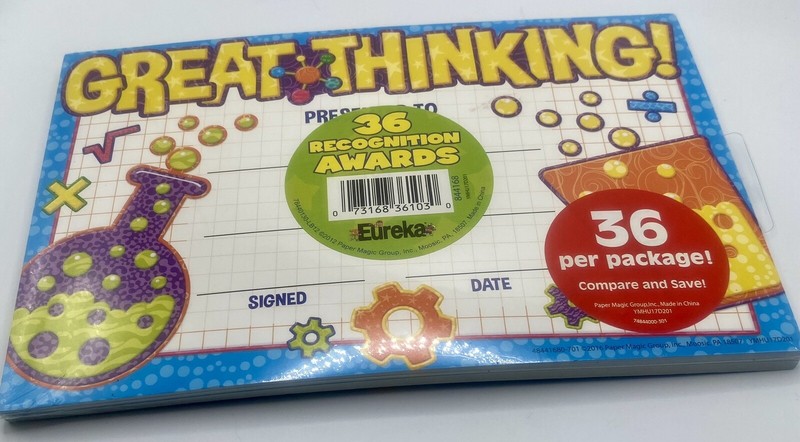 Student Recognition Awards Teaching Supplies Classroom Great Thinking Set Of 36