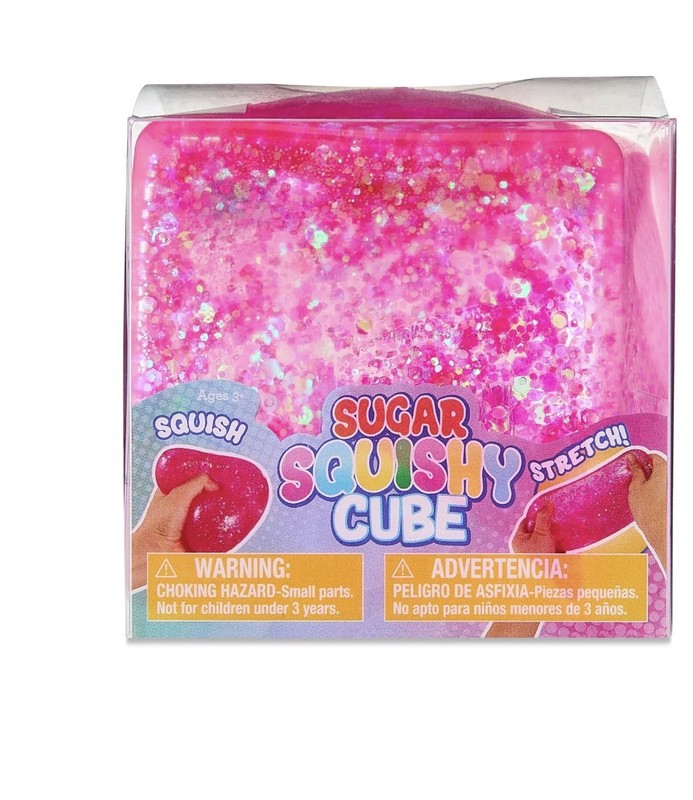 Squishy Sugar Cube Pink Glitter Viral RARE-New In Box. Same day ship
