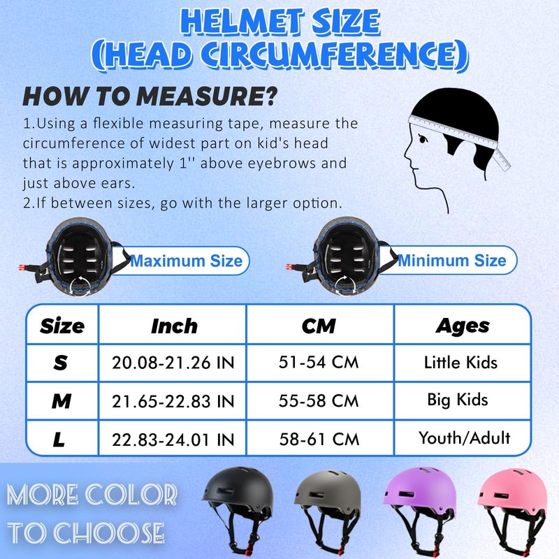 Adjustable Kids Bike Helmet for Boys Girls Youth, Kids Protective Helmets for... gallery