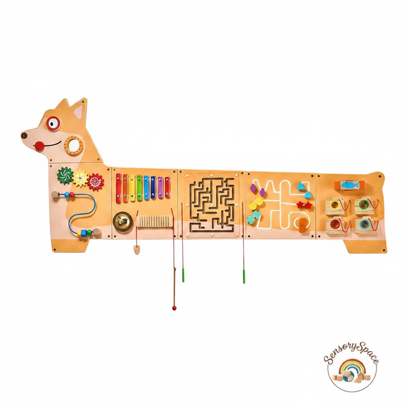Puppy Activity Wall Busy Board 12 Activities Sensory Panel Kids Ages 3-12 Wood gallery