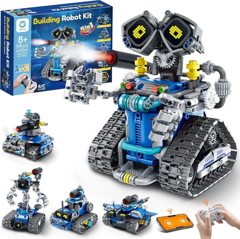 Sillbird Robot Building Kit with Remote Control for Boys Ages 8-14, STEM Codi…