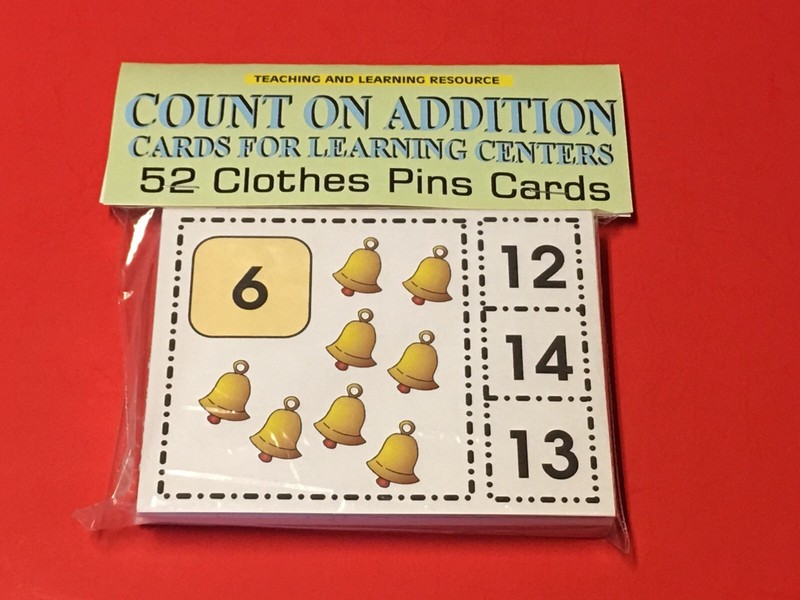 Count On Addition Cards – Cards for Learning Center 52 Cards-Letters Teaching