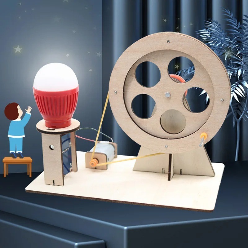 Funny DIY Mini Hand Crank Generator DIY Science Experiment Kit & Education Model gallery