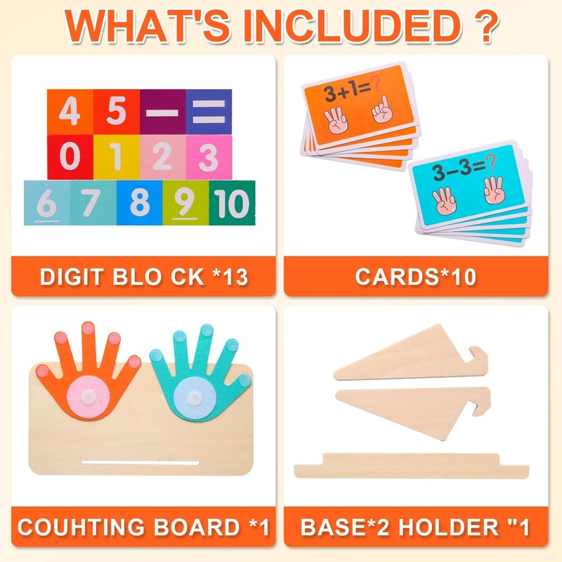 Montessori Toys for 3-5 Year Old, Educational Math 11.6x8.46 inch, Colorful gallery