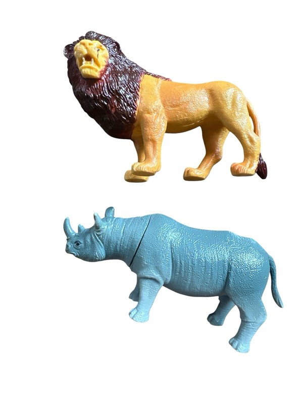 Lot of 9 Plastic Zoo African Safari Jungle Animal Figures Toy Misc Brands gallery