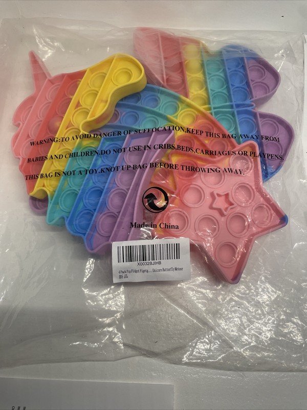 pop fidget 4 pack butterfly unicorn meteor star bow mind game toy stress relief