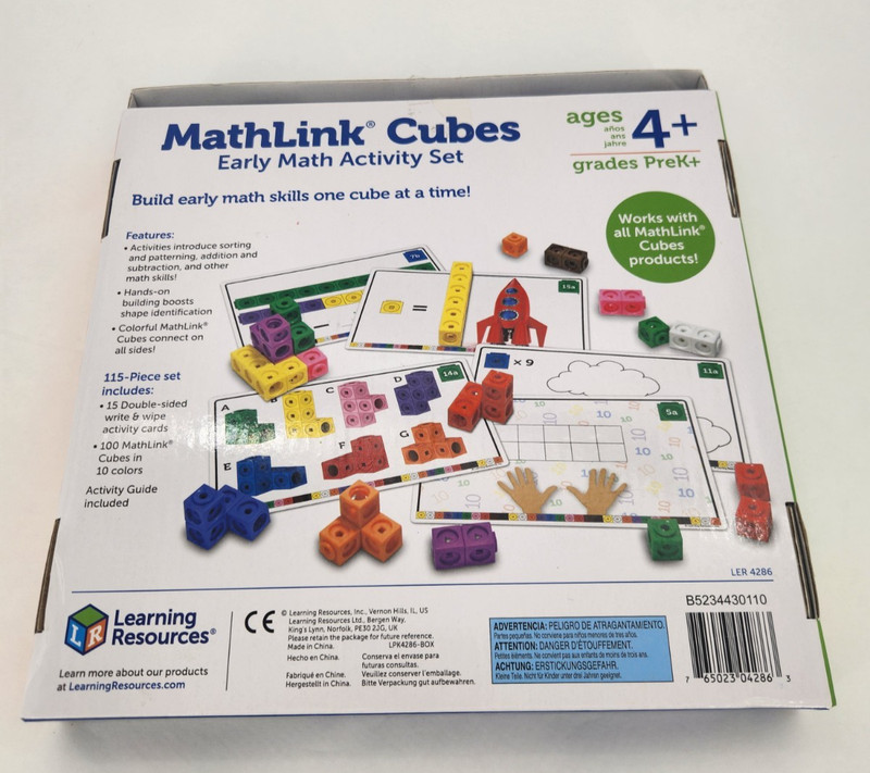 Learning Resources MathLink Cubes 115 pcs STEM Math Set Complete Homeschooling gallery
