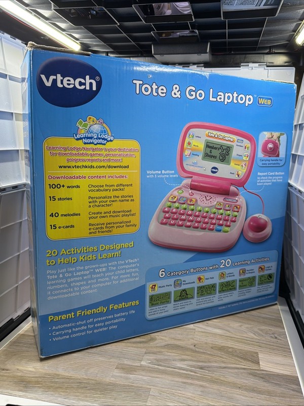 RARE VTECH PINK TOTE &GO LAPTOP EDUCATIONAL COMPUTER TOY WEB CONNECT MUSIC GAMES gallery