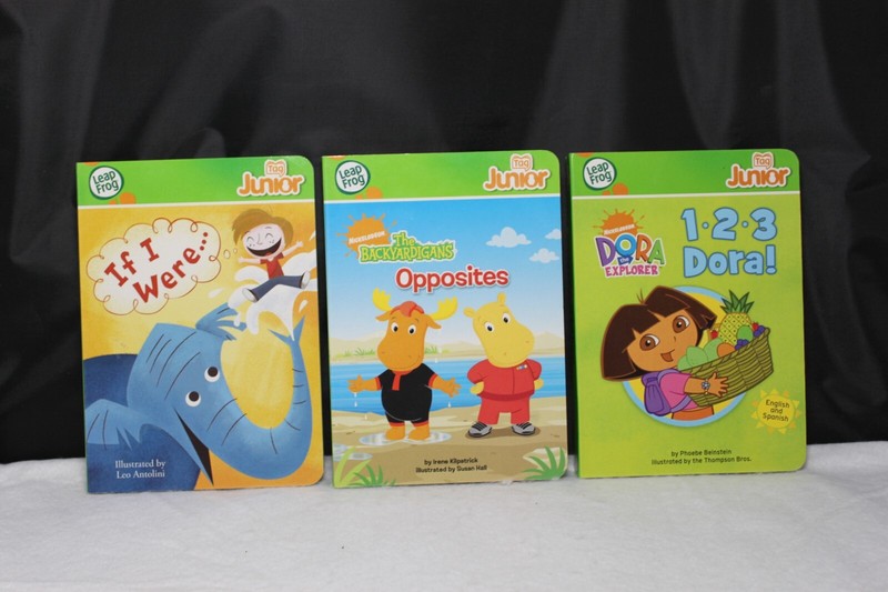 Leap Frog Tag Junior Lot of 3 Books The Backyardagins 123 Dora & If I were