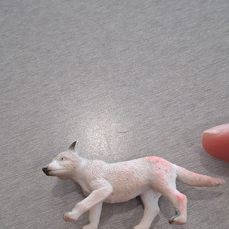 Small White Wolf Educational Toy Figure 3 inches for Ages 4-7, 8-11 Years