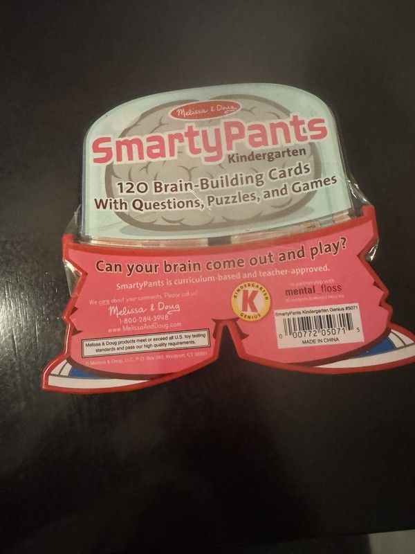Melissa And Doug Smarty Pants Kindergarten Genius Brain Building Card Game #5071