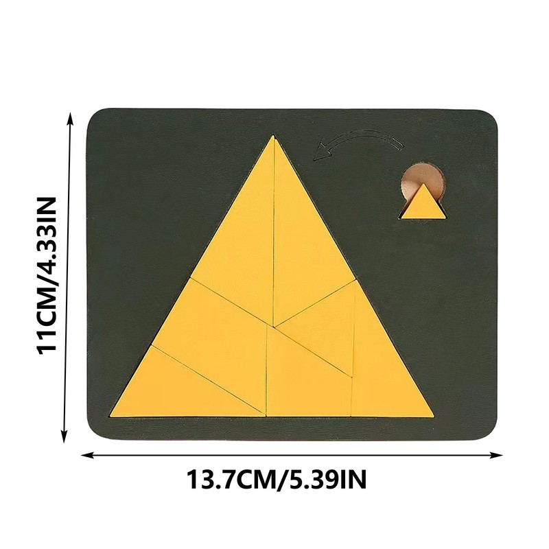 Various Sizes Wooden Triangle Puzzle Brain Teaser Games Irregular Shape gallery