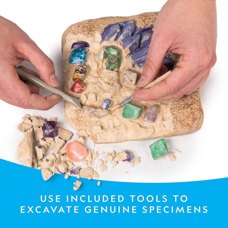 NATIONAL GEOGRAPHIC Mega Gemstone Dig Kit – Dig Up 15 Real Gems, STEM Science gallery