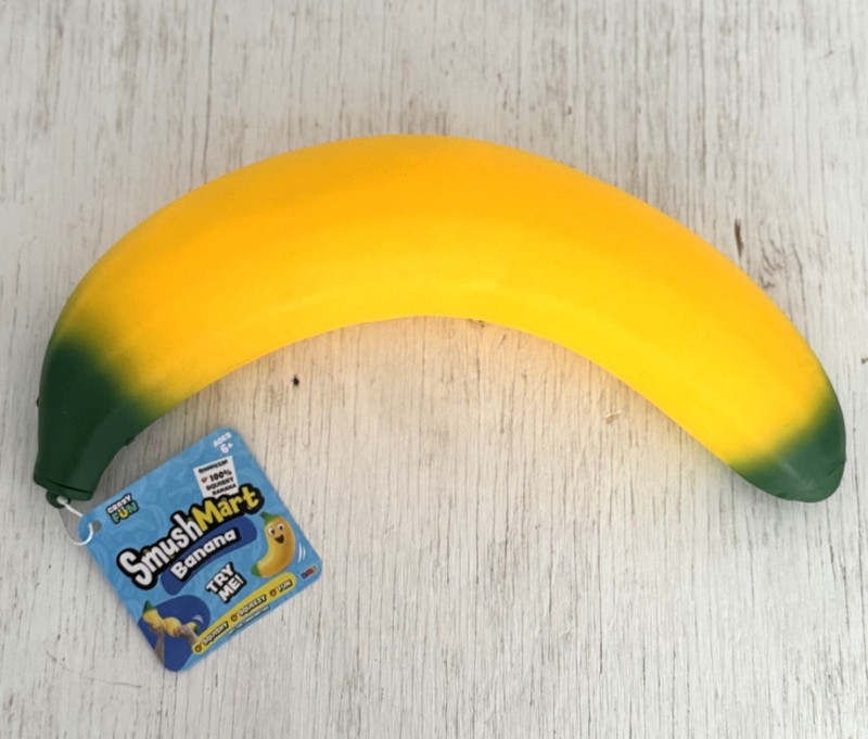 RMS SmushMart Squishy Banana Large Squeeze Stress Relief Sensory Toy 9214235 NWT