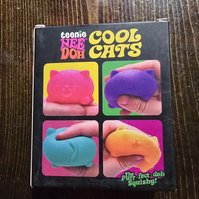 NeeDoh Teenie Cool Cats 4-Pack Schylling Squishy Kittens Fidget Stress Toy NIB
