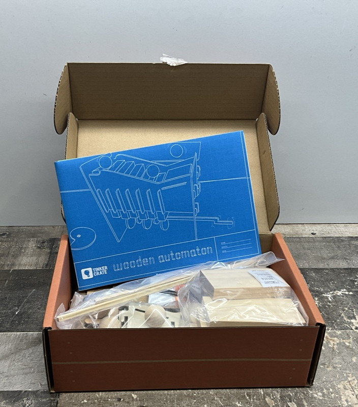KIWICO TINKER CRATE WOODEN AUTOMATION STEM KIT F1680-TAUT AGES 9+ NEW OPEN BOX