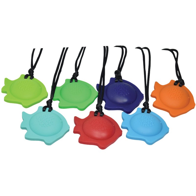 Chubuddy Fish Chewy Pendant With Breakaway Clasp Necklace- Terra-Cotta gallery