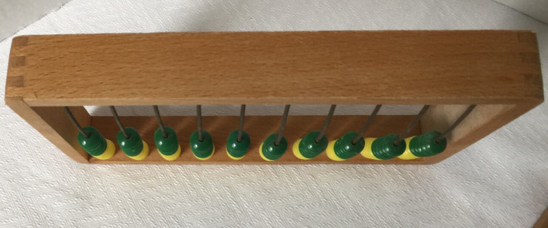 2 Vintage Abacus Children's Counting Wood Colored Beads and Plastic Beads gallery