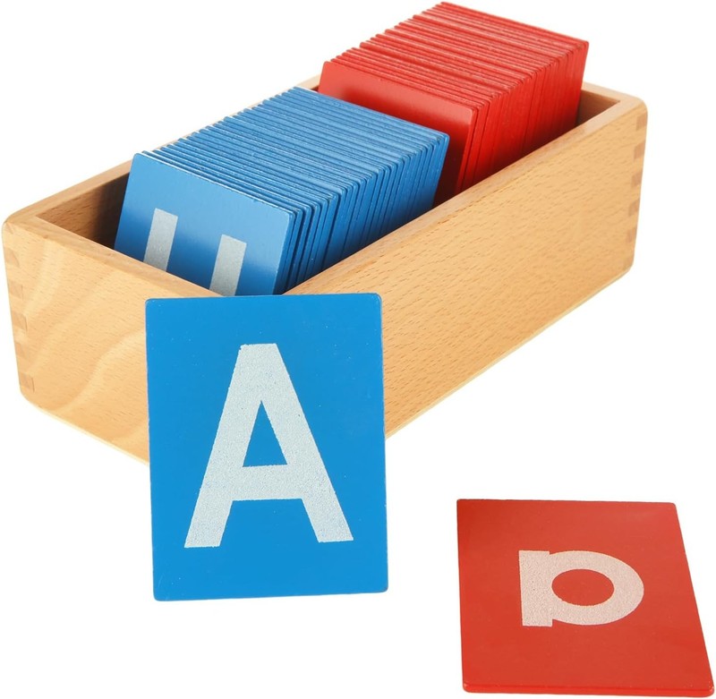 Montessori Lower and Capital Case Sandpaper Letters, Tactile Letters for Pres…