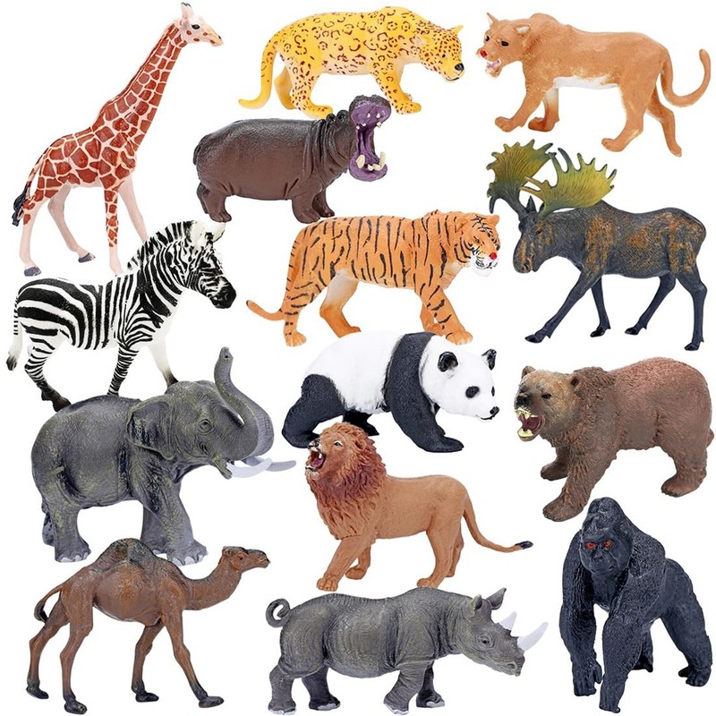 BOLZRA Safari Animals Figures Toys, Realistic Jumbo Wild Zoo Animals Figurine…