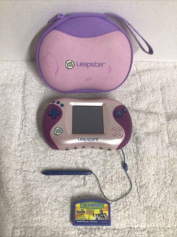 LeapFrog Leapster 2 Pink Purple Handheld Console 1 Game Pink Case Works READ