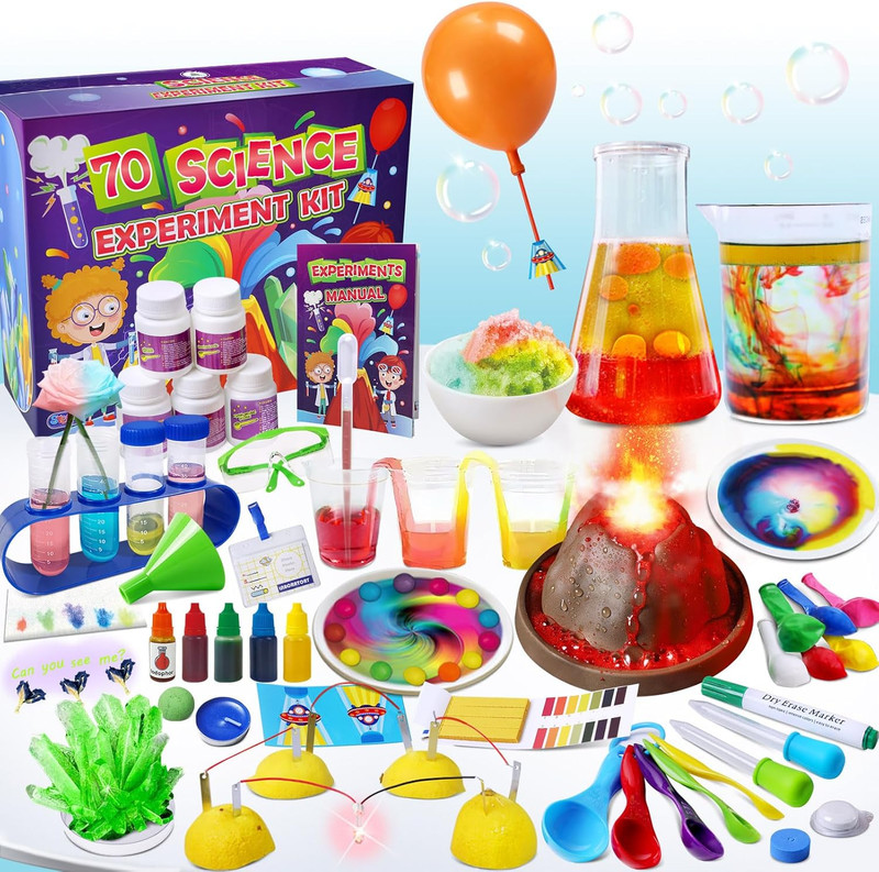 70 Lab Experiments Science Kits for Kids Educational Scientist Toys Birthday Gif